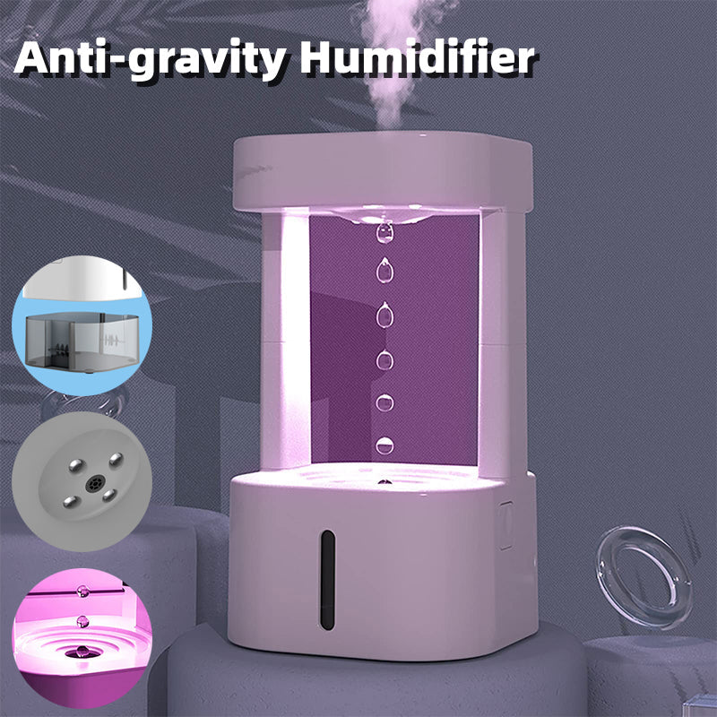 Creative Anti-Gravity Water Drop Humidifier Air Conditioning Mist Spray Household Quiet Bedroom Office with 580ML Water Tank