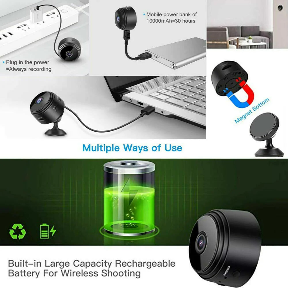 Mini Wireless Hidden Camera Wifi IP Home Security DVR Night Vision HD USB 1080P