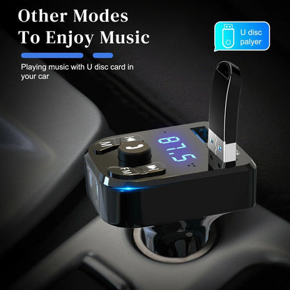 Wireless Car Bluetooth FM Transmitter MP3 Audio USB Charger Adapter Handsfree